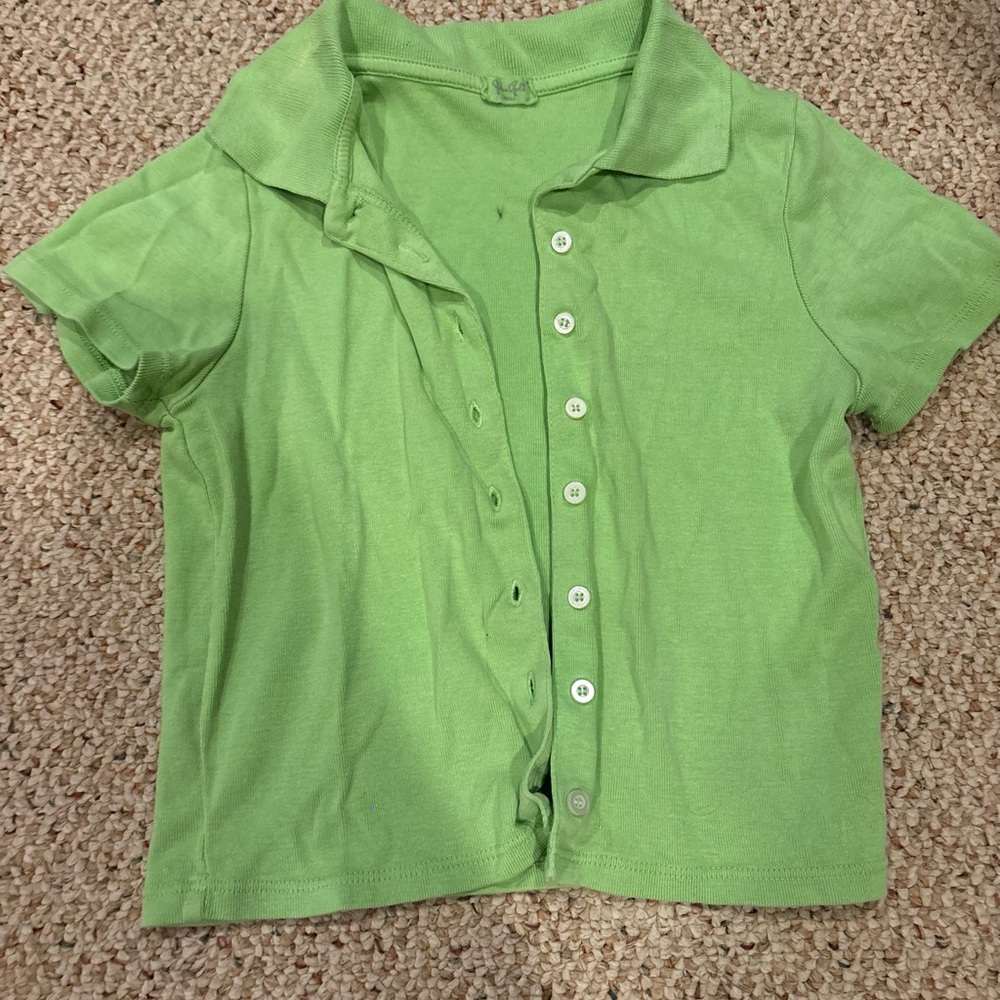 Brandy Melville Light Green Short Sleeve Top
